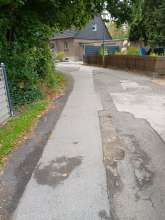 Loch in Höhe des Wasserflecks, rechte Seite. Blickrichtung Jeerschtekamp 3